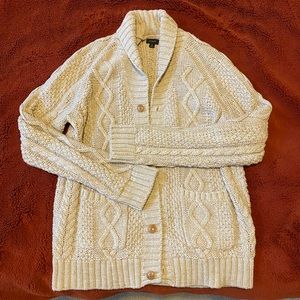 JCrew Men’s shawl collar cotton fisherman sweater